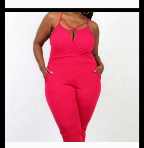 Nwt sexy hot neon pink jumpsuit size 3x - Picture 1 of 2
